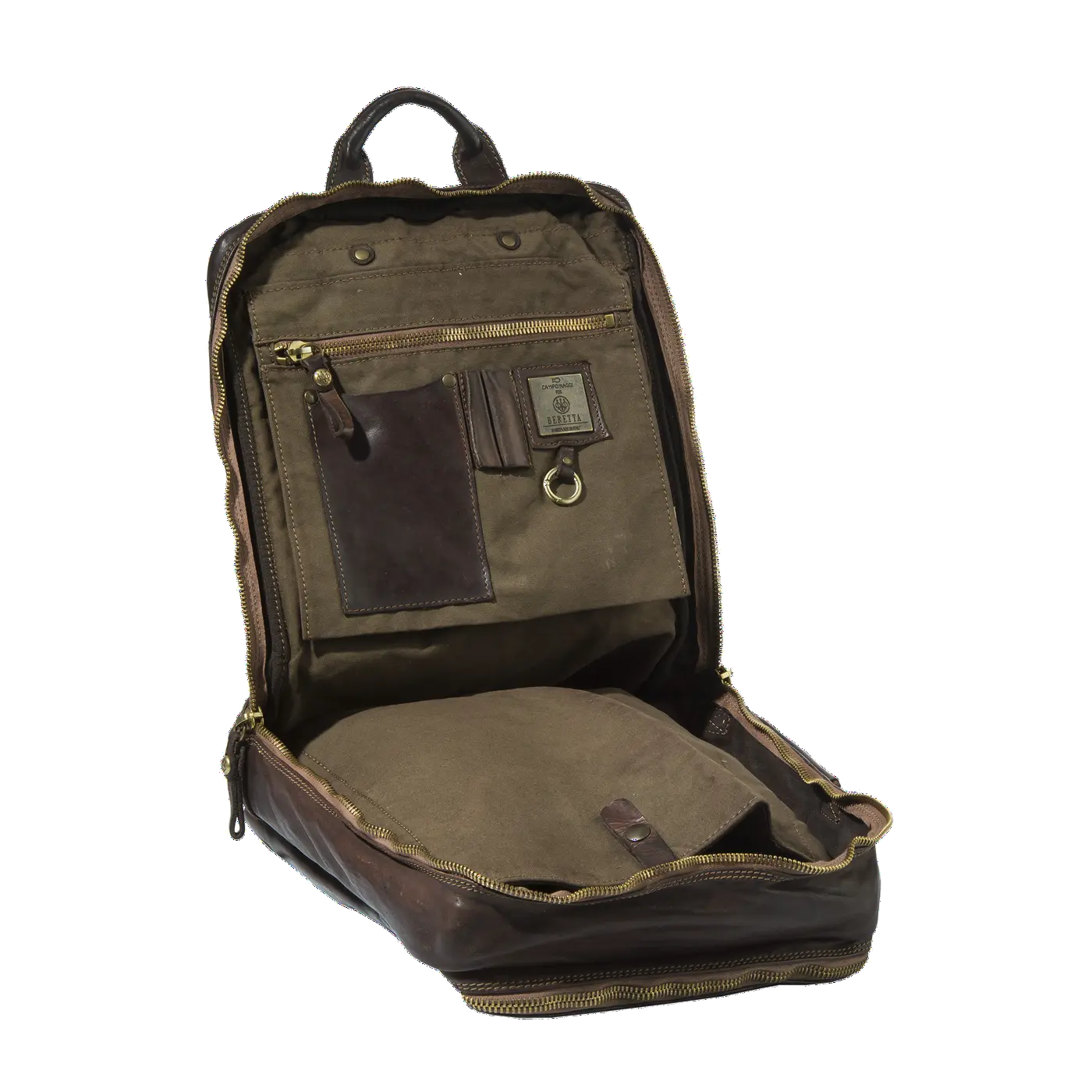 Washed Leather Laptop Backpack Beretta