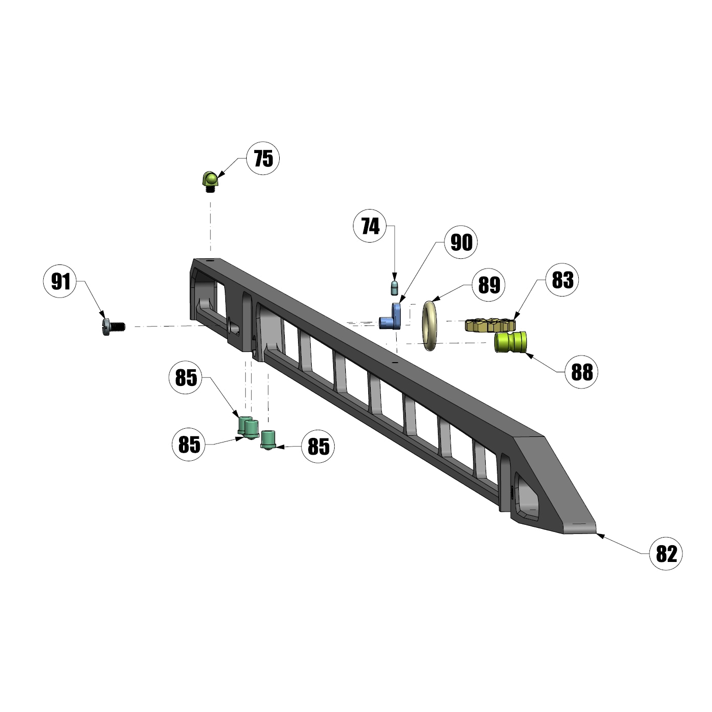 Rib Adjustable Set Lenght 76cm for 692 XTRAP and DT11 XTRAP | Beretta