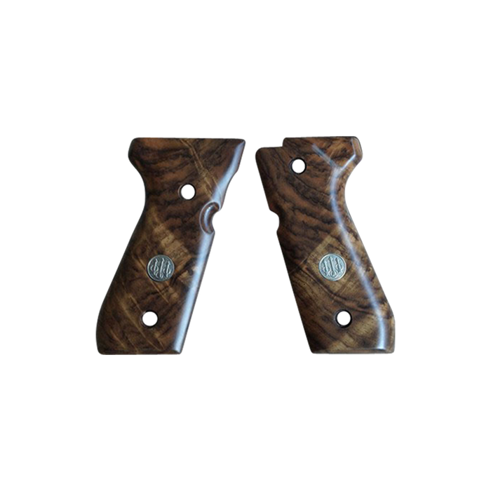 Beretta 92 Series Luxury Walnut Wood Grips w/ Trident Logo